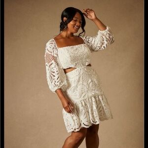 Eloquii Bridal dress with cutouts